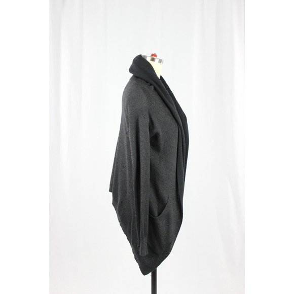 LULULEMON Cabin Yogi Wrap Heathered Black Boolux Hooded Cardigan Sweater, Size 4 - Picture 2 of 16